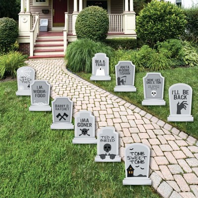 halloween lighted tombstones