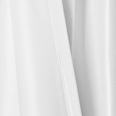 Elegant White Faux Silk 84" Rod Pocket Light-Filtering Curtain Panel