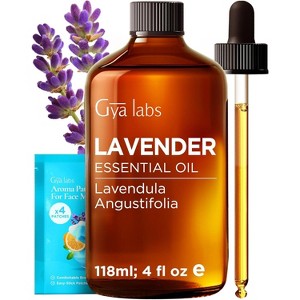 Gya Labs Lavender Essential Oil (4 Fl Oz / 118 ml) Skin, Hair, Massage, Aromatherapy, Candle Making Scent - 1 of 4