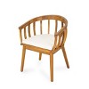 Set of 2 Acacia Wood Dining Chairs with Curved Backrest and Upholstered Seat,Modern Dining Chair Set for Kitchen or Dining Room-Cuddlewood - 3 of 4