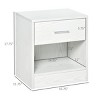 FONTOI End Tables White Wood Grain with Drawer and Open Shelf Nightstand for Bedroom Living Room Small Space, White, 22.06"*17.93"*5.12" - 4 of 4