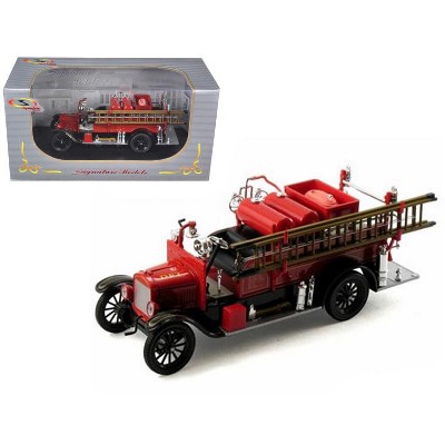 1926 Ford Model T Fire Engine Red and Black 1/32 Diecast Model by Signature Models
