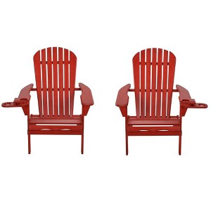 Jiallo Foldable Adirondack Chair with cup holder set of 2 - 1 of 4