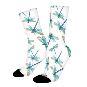 Dragonfly Women Printed Crew Socks Funny Funky Socks Soft Polyester Novelty Gifts for Artists Men - 1 of 1