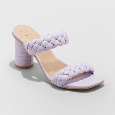 Women's Basil Mule Heels - A New Day™ Lilac Purple 12 : Target