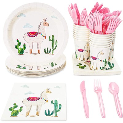 Blue Panda 144 Pieces Llama Party Bundle, Includes Plates, Napkins ...