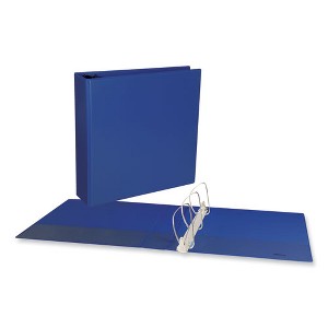 Universal Slant D-Ring View Binder, 3 Rings, 2" Capacity, 11 x 8.5, Navy Blue - 1 of 4
