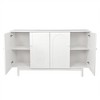 Contemporary 59-Inch Storage Cabinet with Intaglio Detailing - Durable MDF & Pine Legs, Adjustable Shelf - Sturdy - 3 of 4