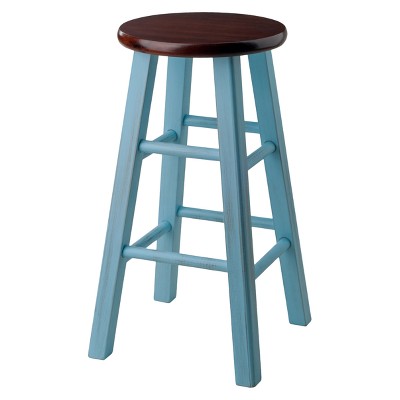 24" Ivy Counter Height Barstool - Light Blue - Winsome