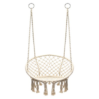 Hanging Rope Chair Off White - Sorbus