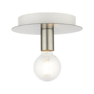 Livex Lighting Hillview 1 - Light Flush Mount in  Brushed Nickel - 1 of 1