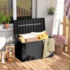 Tangkula 103 Gallon Resin Outdoor Storage Box Waterproof Deck Box w/ Lockable Lid & Wheels Brown/Black/Grey - 3 of 4