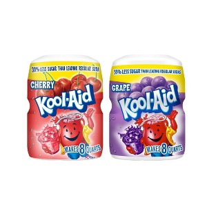 Kool-Aid Sugar Sweetened Powdered Drink Mix, 19 oz. (Cherry and Grape) Pack of 2 - 1 of 4