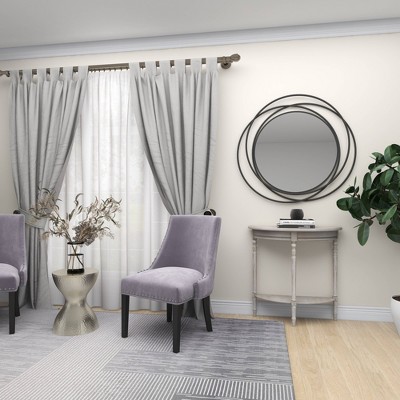 Charming Light Brown Demilune Console Table with Storage Shelf