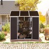 Dark Gray Resin Backyard Storage Shed with Window, Outdoor Plastic Garden Tool Shed, Weatherproof Roof Storage Shed with Large Space-Coolbibila - 3 of 4