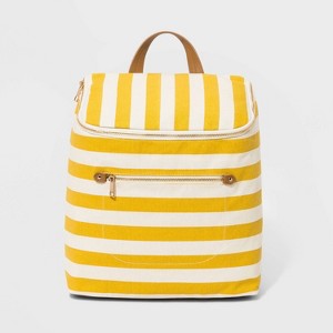 Striped Canvas Backpack - A New Day White/Yellow, Women