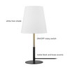 Globe Electric 16" Matte Black Table Lamp with Brass Accents and White Linen Shade: ETL Listed, Metal Body, Rotary Switch - 3 of 4