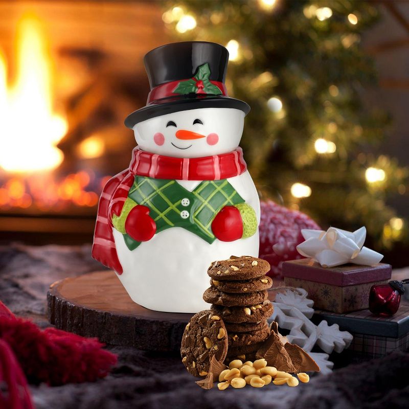 KOVOT Festive Ceramic Snowman Cookie Jar - Perfect for Christmas Cookies, Candy, and Holiday Treats, 2 of 7