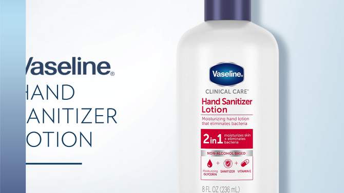 Vaseline Clinical Care 2-in-1 Hand Sanitizer Pump Lotion - Unscented - 8 fl oz, 2 of 7, play video