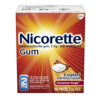 Nicorette 2mg Stop Smoking Aid Nicotine Gum - Cinnamon Surge - 160ct