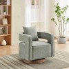 CAVINAS Linen Blend Swivel Accent Chair with Mid-Height Open Backrest,Upholstered Swivel Living Room Chairs,Reading Chairs for Living Room - 2 of 4
