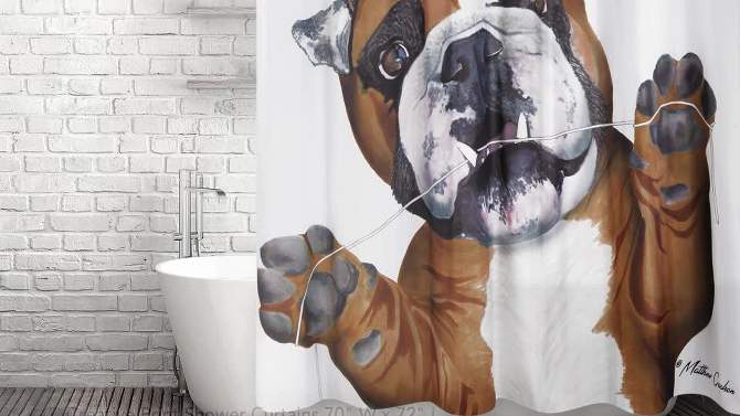 Floss Dog Shower Curtain White/Brown - Allure Home Creations, 2 of 6, play video