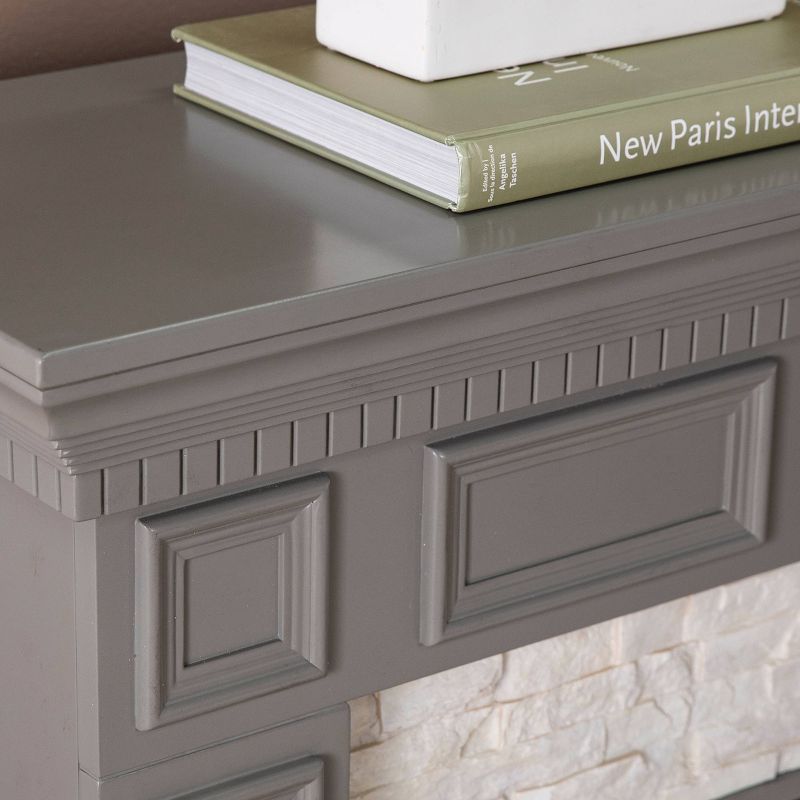 Brothye Fireplace with Faux Stone Gray - Aiden Lane, 6 of 14