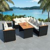 vidaXL Patio Furniture Set of 5 Black and Cream White Poly Rattan - 2 of 4