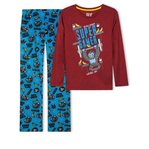 Sleep On It Boys 2-piece Velour Pajama Sets, Stars, Gray Pajama