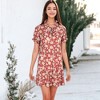Anna-Kaci Women's Summer Dress Boho Ruffle Sleeve Floral Print Tie Neck Dress - 3 of 4