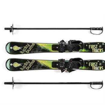 Lucky Bums Toddler Kids Beginner BPA Free Plastic Snow Skis with Adjustable Bindings for Toddler Boots Sizes 4 to 7, for Children 4 and Under, Green