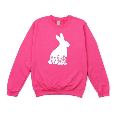 Simply Sage Market Women's Graphic Sweatshirt Bunny With Flowers