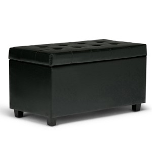 CAVINAS Faux Leather Storage Ottoman Bench,Upholstered Ottoman with Tufted Diamond Detail for Living Room,Bedroom - 1 of 4