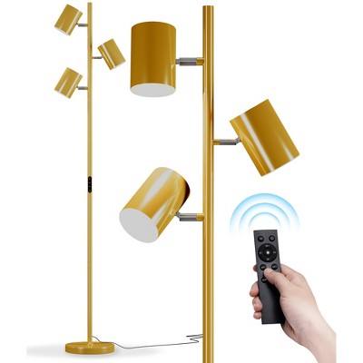 SUGIFT 3 Head Adjustable Floor Lamp with Individual Switches 360° Rotating Heads LED Bulbs Included Tall Standing Lighting for Living Room Bedroom