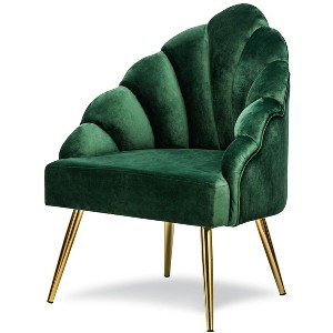 Nordlys Velvet and Metal Lounge Chair Vintage Style Upholstery Living Room - 1 of 4