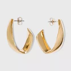 Twisted Metal Hoop Earrings - A New Day™ Gold