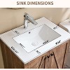 Sincido Farmhouse Modern 24" Bathroom Vanity Floor Standing Cabinet w/ Ceramic Sink,Barn Door,Large Storage Drawer and Metal Handle - 4 of 4