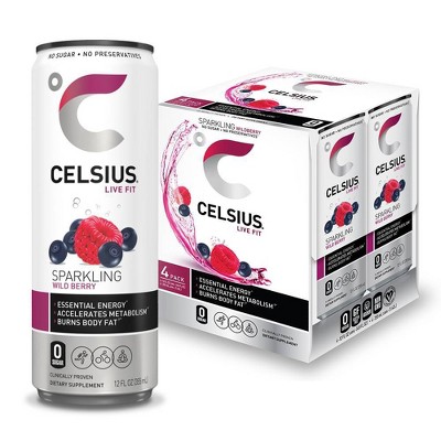 Celsius Sparkling Wild Berry Energy Drink - 4pk/12 fl oz Cans