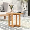 MOEPISY Outdoor Side Table, Teak X-stretcher base - 3 of 4