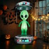 NAYSAYE Inflatable Holiday Decoration UFO Alien Halloween Yard Display for Outdoor Party, Black and Green, 98"*39"*98.4" - 2 of 4