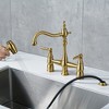 WOWOW Double Handle Bridge Kitchen Faucet with Side Sprayer - 2 of 4