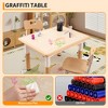 Kids Table and 4 Chairs Set - Height Adjustable Toddler Table with Non-Slip Legs/Graffiti Desktop for Ages 2-10, for Home, Classroom & Daycare - 2 of 4