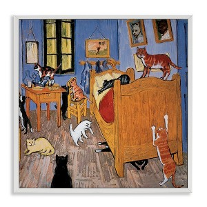 Stupell Industries Cats in Bedroom Classics Parody, 12" x 12" - 1 of 4