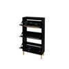 TIRAMISUBEST Farmhouse Shoe Cabinet - Black Rattan, 3-Door, Holds 18 Pairs (23"W x 48"H) - 4 of 4
