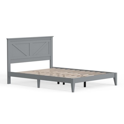 Ultimate Grey Queen Solid Wood Farmhouse Platform Bed