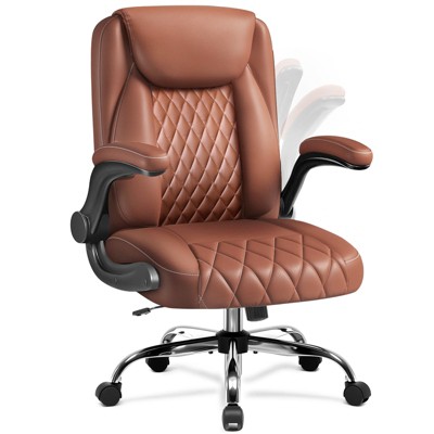 COMHOMA  Leather Office Chair, Big and Tall Office Chair 300LBS Wide Seat, High Back Executive Leather Chair Adjustable Task Chair Lumbar Back