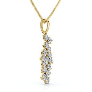 Pompeii3 1/3Ct Cascading Diamond Pendant Necklace 14k Gold Lab Created - 1 of 2