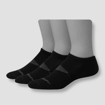 Men's Hanes Premium Performance Power Cool No Show Socks 3pk - Black 6-12