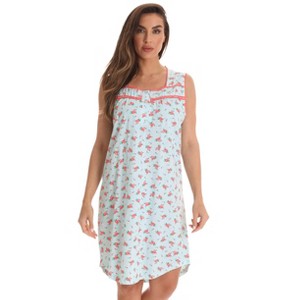 Dreamcrest 100% Cotton Sleeveless Nightgown for Women with Crochet Trim - 1 of 3