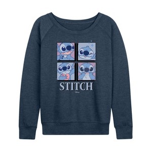 Women's - Disney - Lilo & Stitch Lightweight French Terry Wide Neck Long Sleeve Shirt - 1 of 4